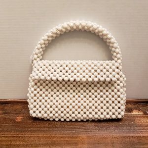Beautiful Vintage White Beaded Purse